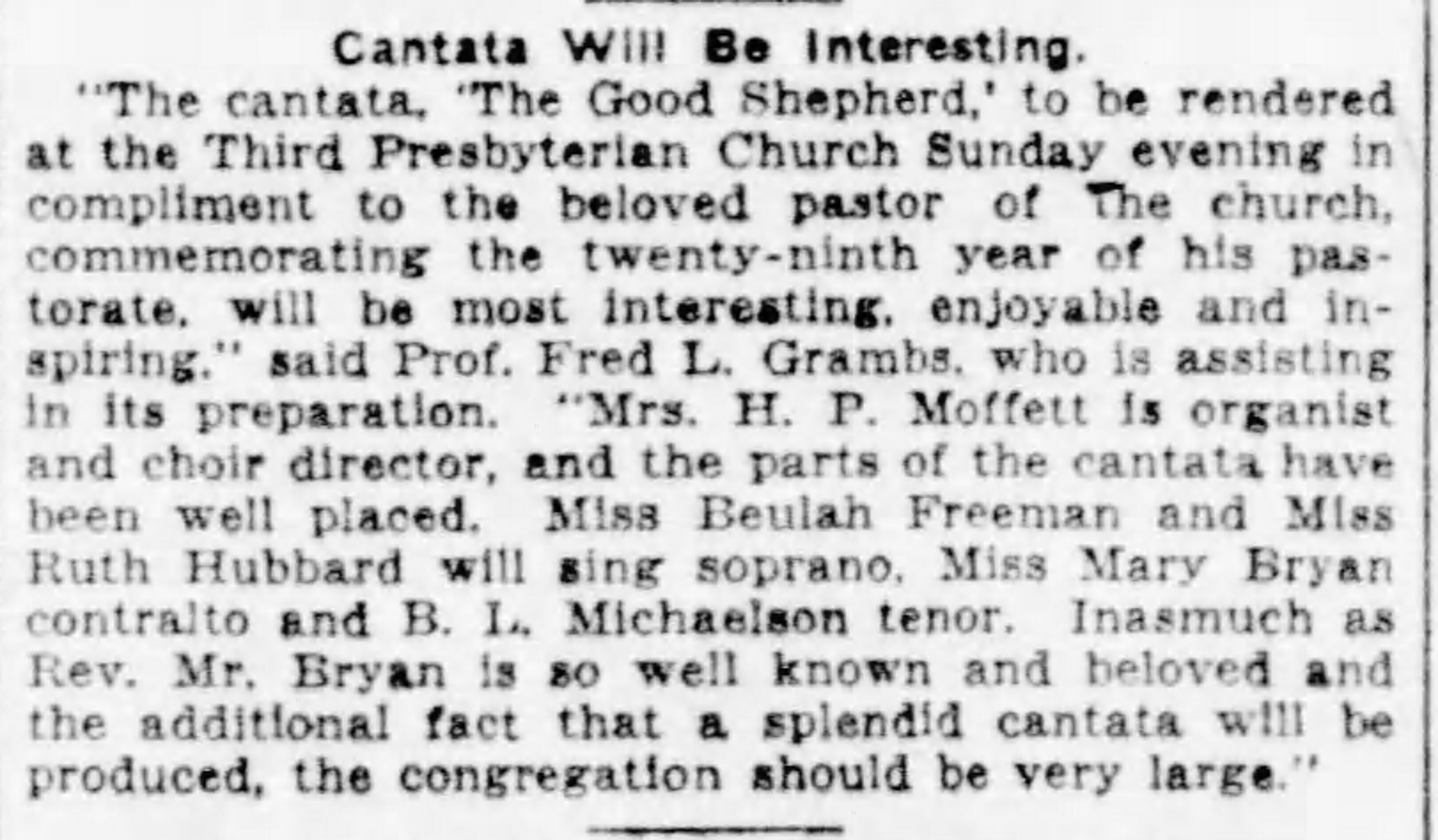 Cantata Will Be Interesting